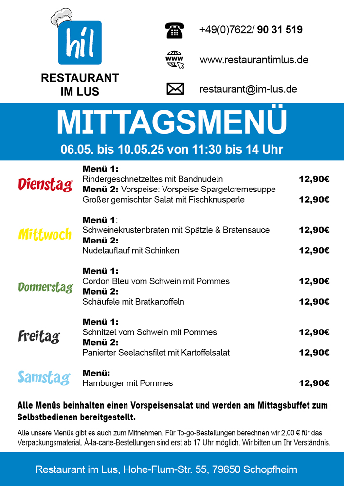 Mittagstisch Restaurant im Lus