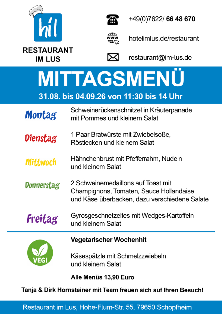 Mittagstisch Restaurant im Lus