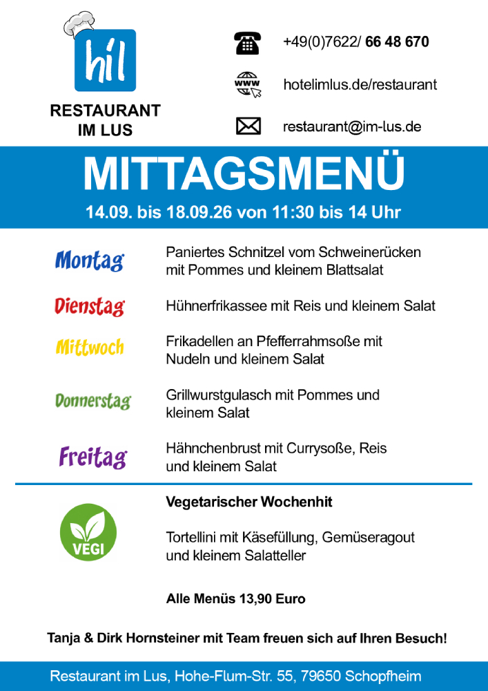 Mittagstisch Restaurant im Lus